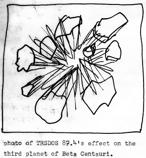 photo of TRSDOS 87.4's effect on the third planet of Beta Centauri.