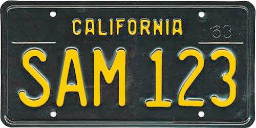 black passenger plate