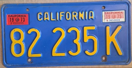 Blue 6-character commercial plate