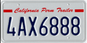 California perm trailer plate