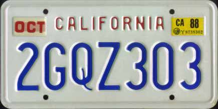 1987 block lettering plate