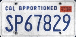 Apportioned plate with blue block lettering, SP67829