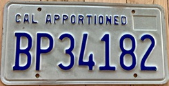 Apportioned plate with blue block lettering, BP34182