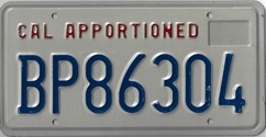 Apportioned plate with red block lettering, BP86304